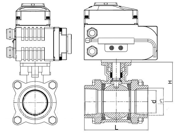 Q911F電動(dòng)球閥結(jié)構(gòu)尺寸