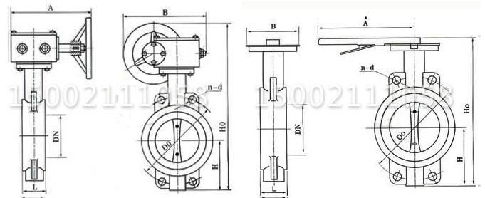 D71X/D371X蝶閥結構尺寸