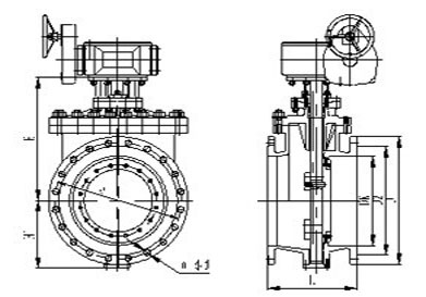 UAD343H上裝式金屬硬密封蝶閥結(jié)構(gòu)尺寸 UAD343H上裝式金屬硬密封蝶閥結(jié)構(gòu)尺寸